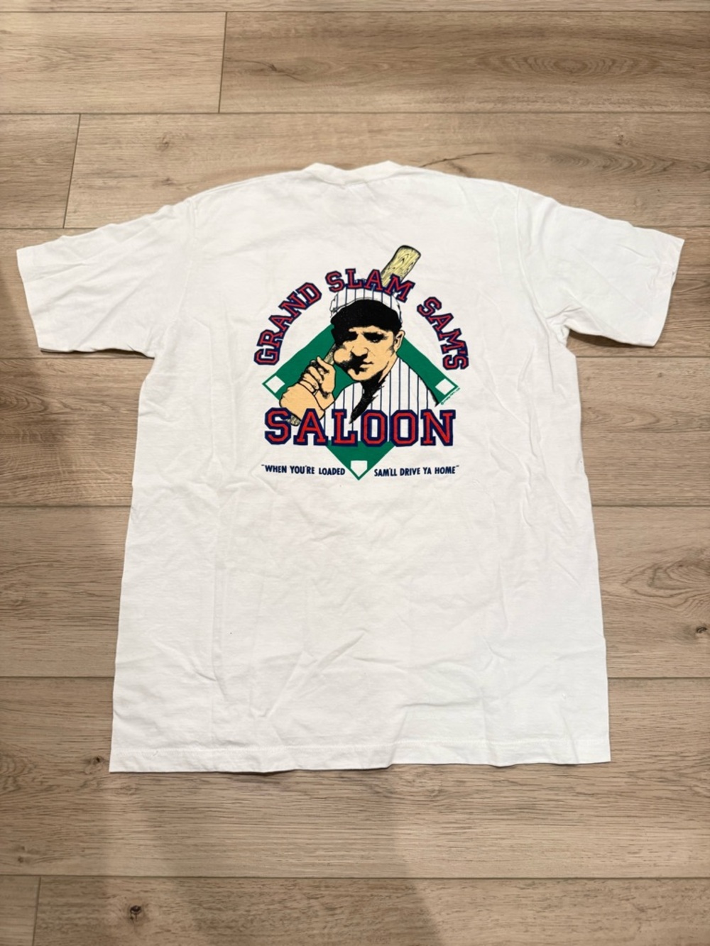 VTG Crazy Shirt Hawaii Grand Slam Sam’s Saloon Baseball MLB SINGLE STITCH USA